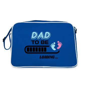 futur papa. Patienter cadeau naissance - Sac Retro - bleu/blanc - Dos