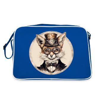 Steampunk Fox - Retro Bag - blue/white - Back