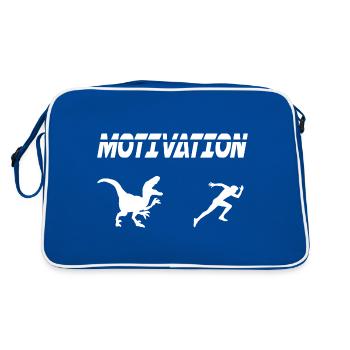 motivation sport course à pied running humour dino - Sac Retro - bleu/blanc - Dos