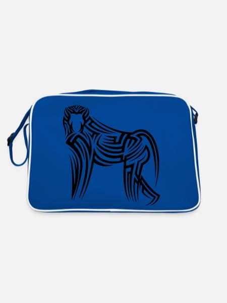 Tatouage tribal d’affe de singe - Sac Retro - bleu/blanc - Dos