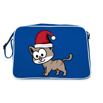 Cat Comic Christmas - Retro Bag - blue/white - Back