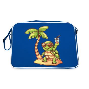 Turtle Summer Beach Vacation - Retro Bag - blue/white - Back