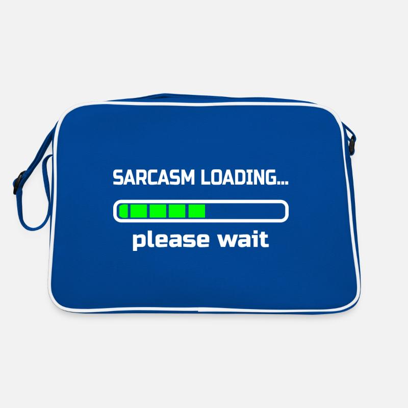 sarcasm loading… please wait. Humor Retro Bag
