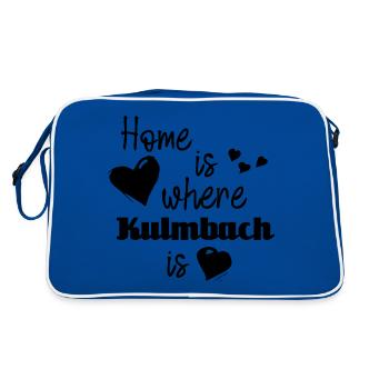 Zuhause in Kulmbach - Home is where Kulmbach is - Retro Tasche - Blau/Weiß - Hinten