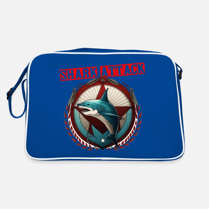 Shark Shark Attack Gift - Retro Bag - blue/white