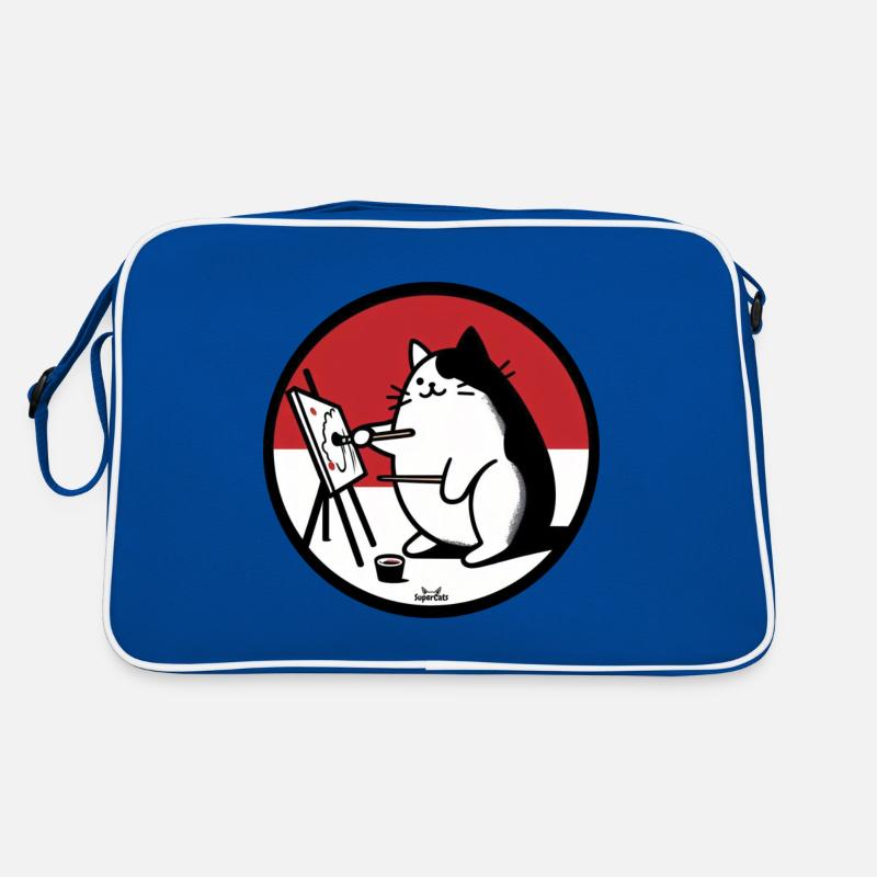 Cat Painter Retro Bag