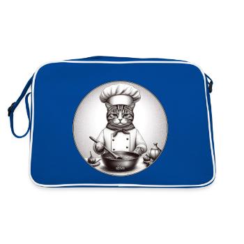 Chat cuisinier - Sac Retro - bleu/blanc - Dos
