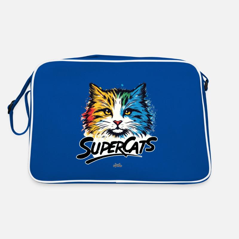 Logo Supercats 1 - Sac Retro - bleu/blanc