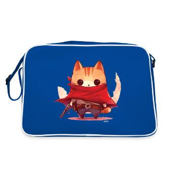 Chat déguisé en cowboy - Sac Retro - bleu/blanc - Dos