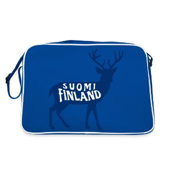 Suomi Finland Deer - Retro Bag - blue/white - Back