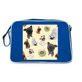 Conception de carlins pour les amoureux des chiens - Sac Retro - bleu/blanc - Dos