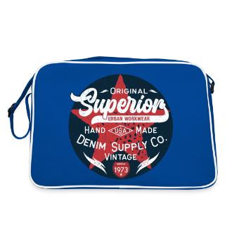 Denim vintage original de vêtements de travail urbains supérieurs - Sac Retro - bleu/blanc - Dos