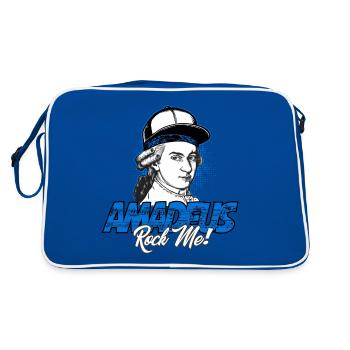 Amadeus Rock Me | Wolfgang Amadeus Mozart Classical - Retro Bag - blue/white - Back