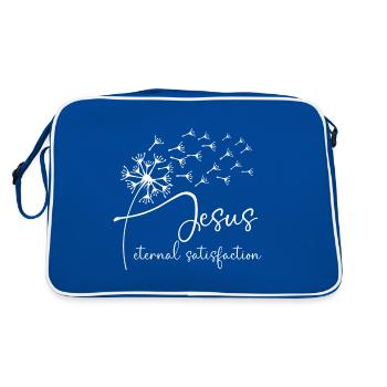 Jesus, eternal satisfaction has a chic dandelion g - Retro Bag - blue/white - Back