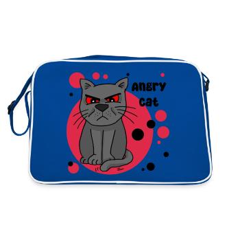 Angry Cat - Retro Bag - blue/white - Back