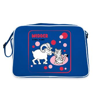 Signe du zodiaque Bélier - Sac Retro - bleu/blanc - Dos