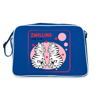 Signe du zodiaque Gémeaux - Sac Retro - bleu/blanc - Dos