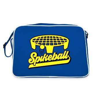 Farben änderbar | Roundnet Spikeball Fun - Retro Tasche - Blau/Weiß - Hinten