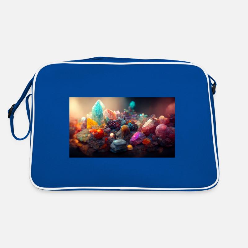Kristall-Bucht - Retro Tasche - Blau/Weiß