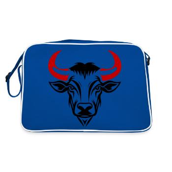 Bull Head Taurus - Retro Bag - blue/white - Back
