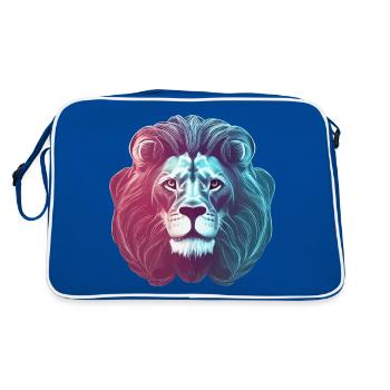 Tête de lion de lion au néon coloré futuriste - Sac Retro - bleu/blanc - Dos