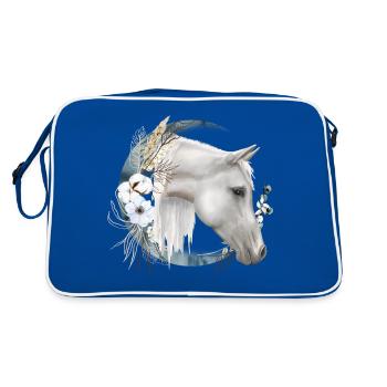 Motif cheval Boho - Sac Retro - bleu/blanc - Dos