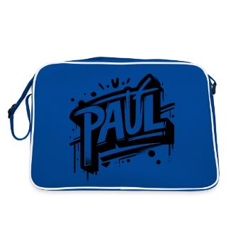 Paul Nom de famille Prénom Graffiti - Sac Retro - bleu/blanc - Dos
