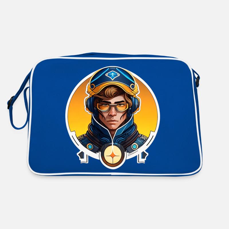L’autre - Sac Retro - bleu/blanc