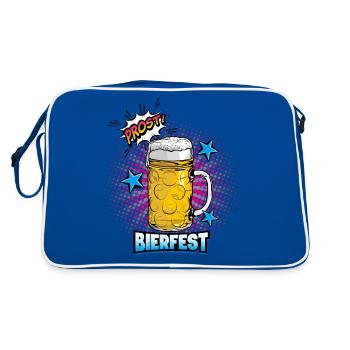 Bierfest - Retro Tasche - Blau/Weiß - Hinten