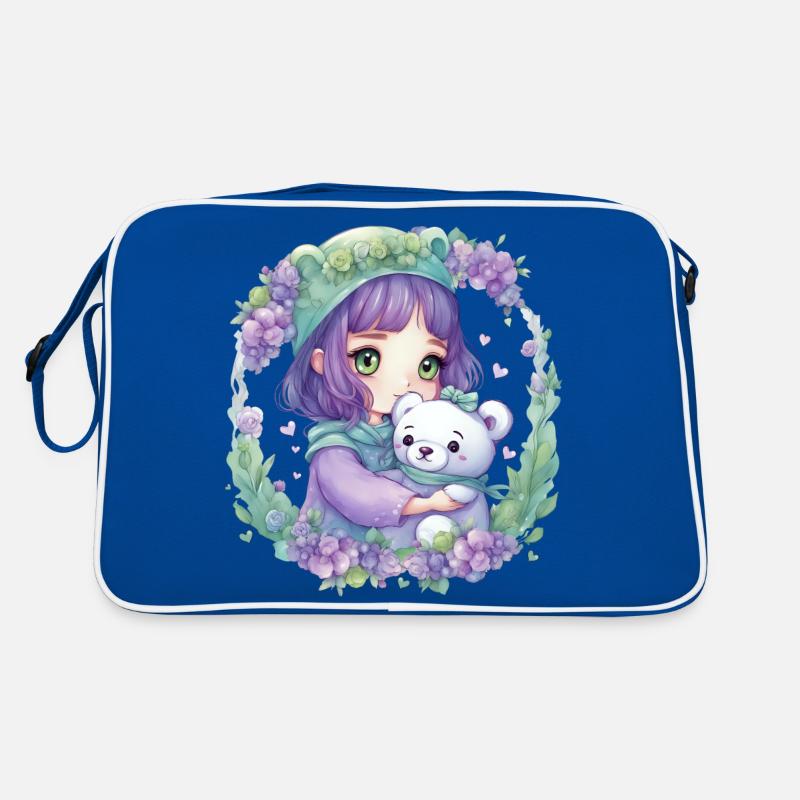 Fee mit Teddybär Retro Tasche