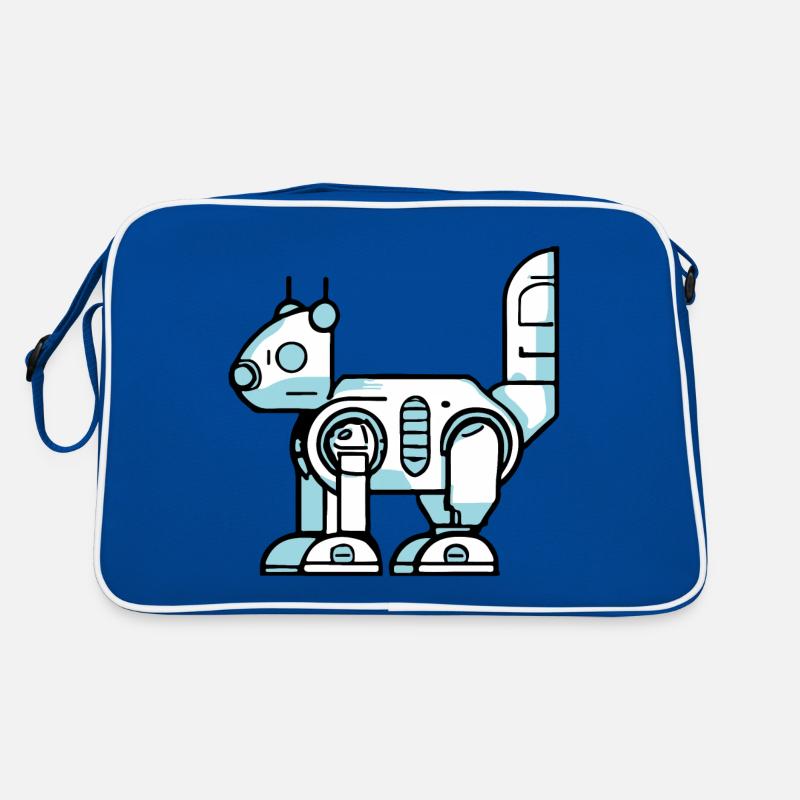 Cyber Roboter Eichhörnchen Retro Tasche