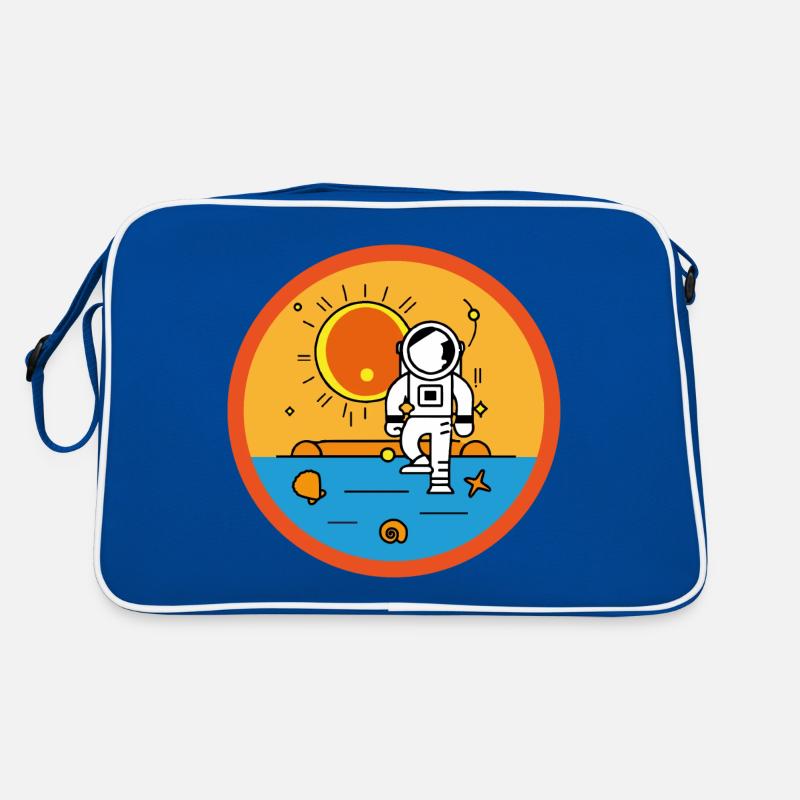 Astronaut am Strand in der Sonne Retro Tasche