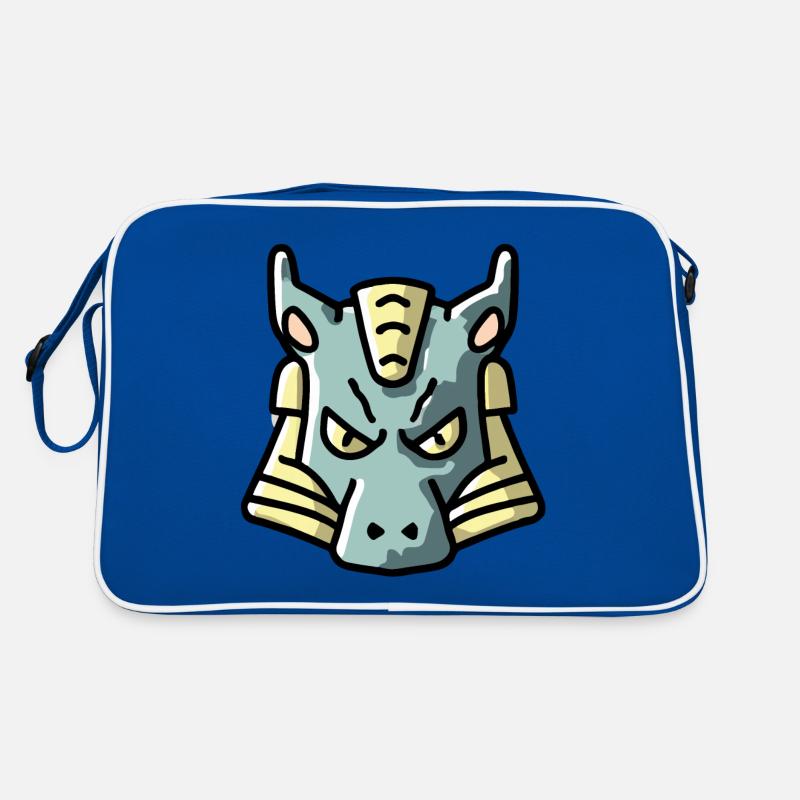 Finter dreinblickender Drache Retro Tasche