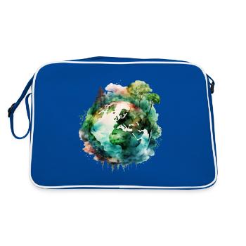 Mother Earth Nature Conservation - Save the Planet - Retro Bag - blue/white - Back