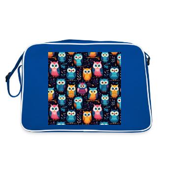 Mignon bébé hibou motif - Sac Retro - bleu/blanc - Dos