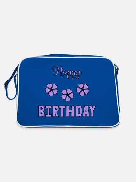 HAPPY BIRTHDAY. JOYEUX ANNIVERSAIRE. ANNIVERSAIRE. - Sac Retro - bleu/blanc - Dos