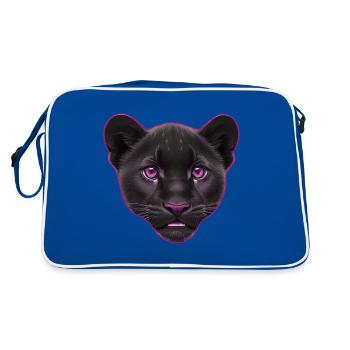 Panthère rose | Tête de panthère de bébé - Sac Retro - bleu/blanc - Dos