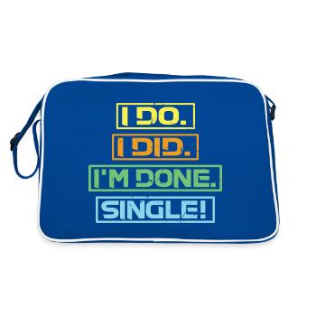 Single Trennung Geschieden Ehe Aus Trennung - Retro Tasche - Blau/Weiß - Hinten