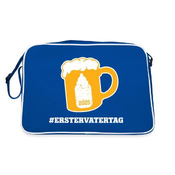 Vatertag #ERSTERVATERTAG Neuer Papa Vater Dad - Retro Tasche - Blau/Weiß - Hinten