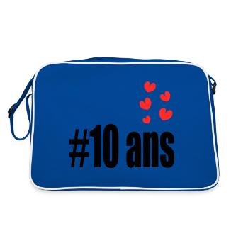 10 ANS. 10e ANNIVERSAIRE. ANNIVERSAIRE 10 ANS. 10 - Sac Retro - bleu/blanc - Dos