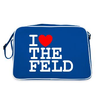 I love the Feld - Retro Tasche - Blau/Weiß - Hinten