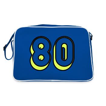 80 YEARS. 80TH ANNIVERSARY. BIRTHDAY 80 YEARS. 80 - Retro Bag - blue/white - Back