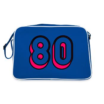 80. 80 ANS. 80e ANNIVERSAIRE. ANNIVERSAIRE 80 ANS - Sac Retro - bleu/blanc - Dos