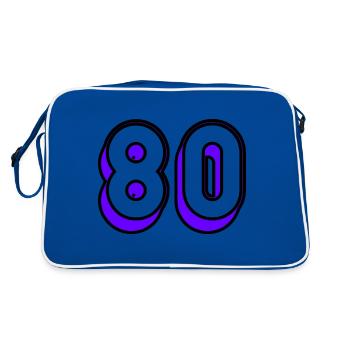 80. 80 JAHRE. 80-JÄHRIGES JUBILÄUM. 80-JÄHRIGES JUBILÄUM - Retro Tasche - Blau/Weiß - Hinten