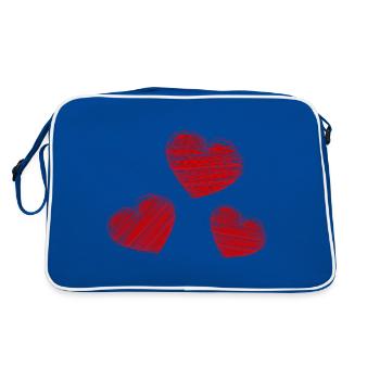 HEART. HEARTS. SAINT VALENTINE. LOVE. LOVE. HEART - Retro Bag - blue/white - Back