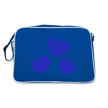 HEART. HEARTS. SAINT VALENTINE. LOVE. LOVE. HEART - Retro Bag - blue/white - Back