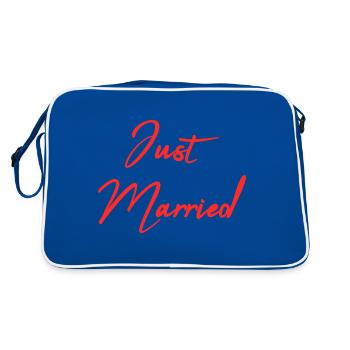 JUST MARRIED. bachelorette party. SAINT VALENTINE. COUPLE - Retro Bag - blue/white - Back