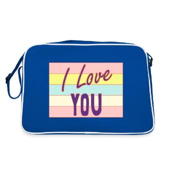 LOVE. COUPLE. JUST MARRIED. bachelorette party. SAINT VALENTINE. - Retro Bag - blue/white - Back