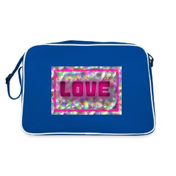 LOVE. COUPLE. JUST MARRIED. bachelorette party. SAINT VALENTINE. - Retro Bag - blue/white - Back