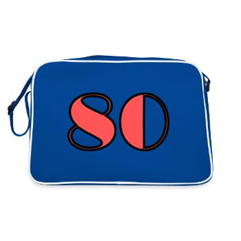 80 YEARS. 80TH ANNIVERSARY. BIRTHDAY 80 YEARS. 80 - Retro Bag - blue/white - Back
